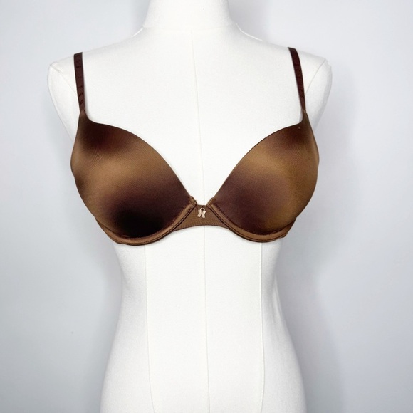 Savage x Fenty NEW MICROFIBER PUSH-UP BRA Elegant Brown Women's Size 30C NWT - Picture 1 of 6